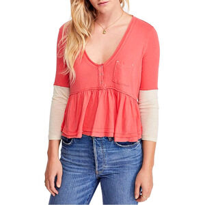 NEW FREE PEOPLE HEART OF MINE PEPLUM TOP - SMALL